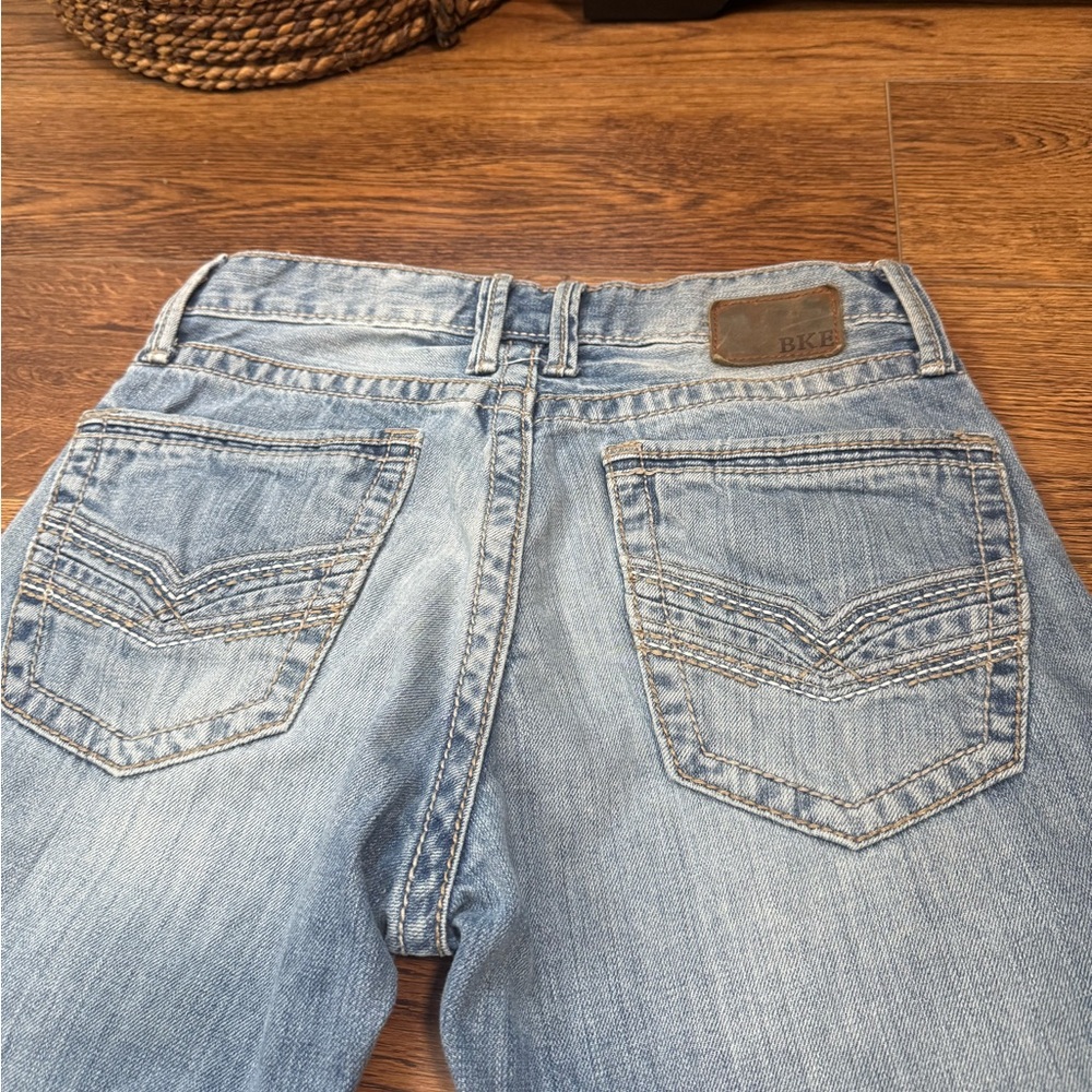 BKE Fulton Jeans Men's 29R Light Wash Denim Bootcut Buckle - Picture 5 of 8